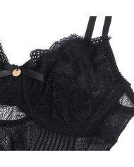 SUBBLIME - 955625 BODY EN DENTELLE AVEC FERMETURE EN BAS NOIR L/XL