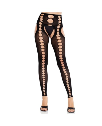 LEG AVENUE - BAS OPAQUES SANS COUTURE ET SANS BRETELLES NOIRS