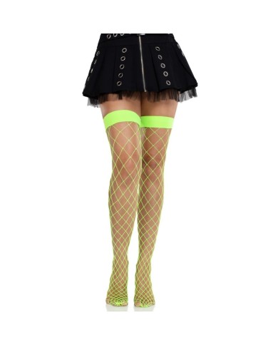 LEG AVENUE - COLLANTS RÉSILLE LARGES VERT FLUO