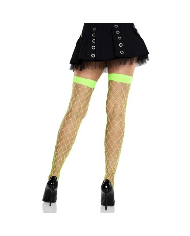 LEG AVENUE - COLLANTS RÉSILLE LARGES VERT FLUO