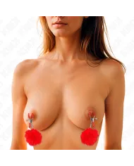 KINK - PINCE A METON BOULE FAUSSE FOURRURE ROUGE 6 CM