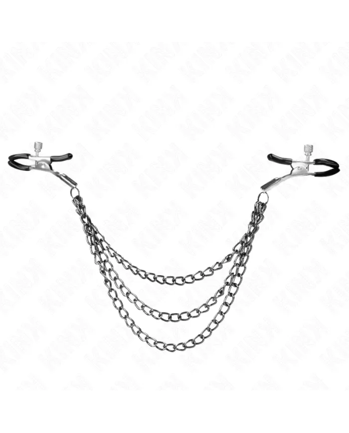 KINK - PINCES À METELIER AVEC 3 CHAÎNES NOIRES 20/23/28 CM