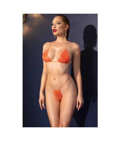 CHILIROSE - CR 4898 BIKINI STRASS ORANGE TAILLE UNIQUE