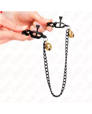 KINK - PINCES À METON CHAÎNE PLATE ET CLOCHE ARGENT 30 CM