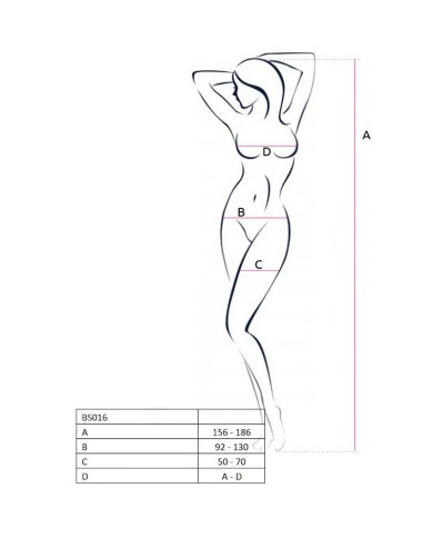 PASSION - FEMME BS016 BODYSTOCKING BLANC TAILLE UNIQUE