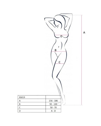 PASSION - FEMME BS019 BODYSTOCKING BLANC TAILLE UNIQUE