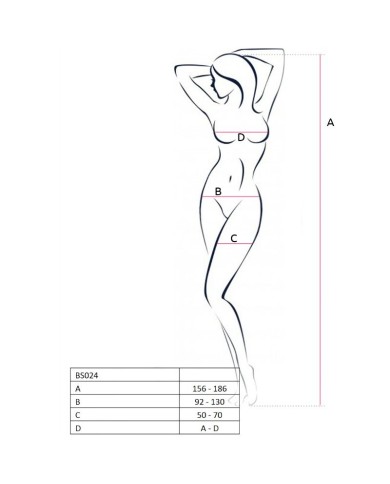 PASSION - FEMME BS024 BODYSTOCKING NOIR TAILLE UNIQUE