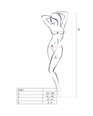 PASSION - FEMME BS024 BODYSTOCKING BLANC TAILLE UNIQUE