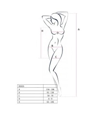 PASSION - FEMME BS026 BODYSTOCKING BLANC STYLE ROBE TAILLE UNIQUE
