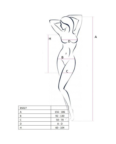 PASSION - FEMME BS027 BODYSTOCKING STYLE ROBE NOIR TAILLE UNIQUE