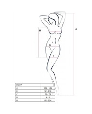 PASSION - FEMME BS027 BODYSTOCKING ROUGE STYLE ROBE TAILLE UNIQUE
