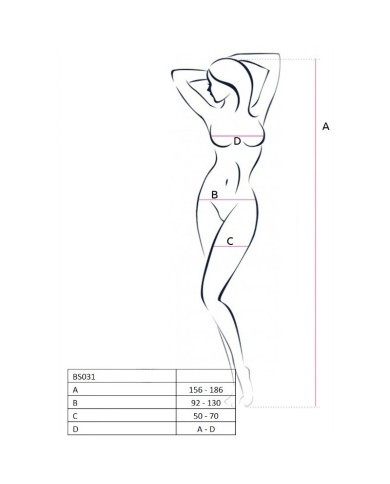 PASSION - FEMME BS031 BODYSTOCKING NOIR TAILLE UNIQUE