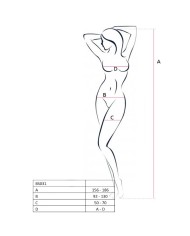 PASSION - FEMME BS031 BODYSTOCKING NOIR TAILLE UNIQUE