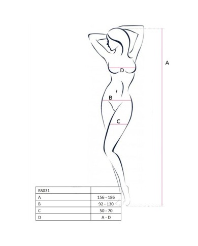 PASSION - FEMME BS031 BODYSTOCKING BLANC TAILLE UNIQUE