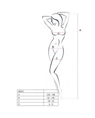 PASSION - FEMME BS031 BODYSTOCKING ROUGE TAILLE UNIQUE