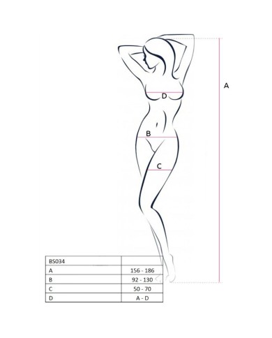 PASSION - FEMME BS034 BODYSTOCKING NOIR TAILLE UNIQUE