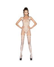 PASSION - FEMME BS034 BODYSTOCKING BLANC TAILLE UNIQUE