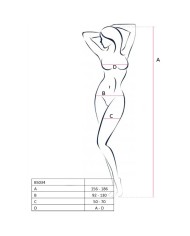 PASSION - FEMME BS034 BODYSTOCKING ROUGE TAILLE UNIQUE