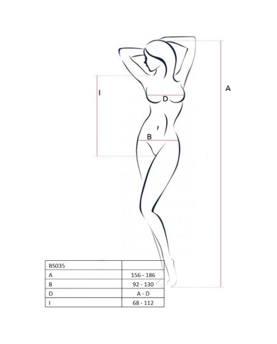 PASSION - FEMME BS035 BODYSTOCKING ROUGE TAILLE UNIQUE