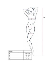 PASSION - FEMME BS038 BODYSTOCKING NOIR TAILLE UNIQUE
