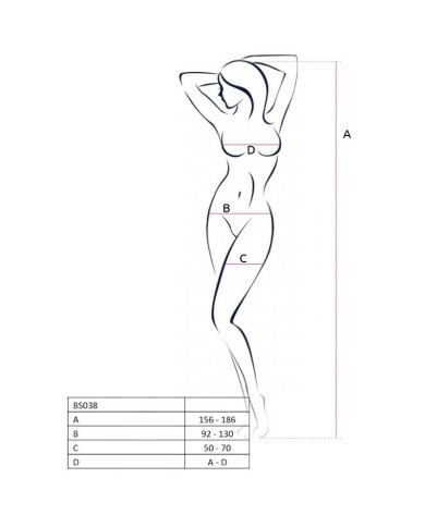 PASSION - FEMME BS038 BODYSTOCKING ROUGE TAILLE UNIQUE