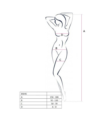 PASSION - FEMME BS045 BODYSTOCKING NOIR TAILLE UNIQUE
