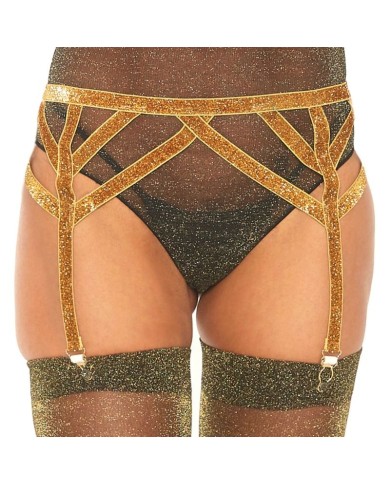 LEG AVENUE - PORTE-JARRETELLES ÉLASTIQUE LUREX TAILLE UNIQUE