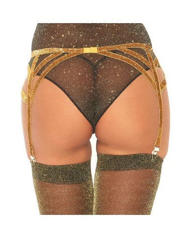 LEG AVENUE - PORTE-JARRETELLES ÉLASTIQUE LUREX TAILLE UNIQUE
