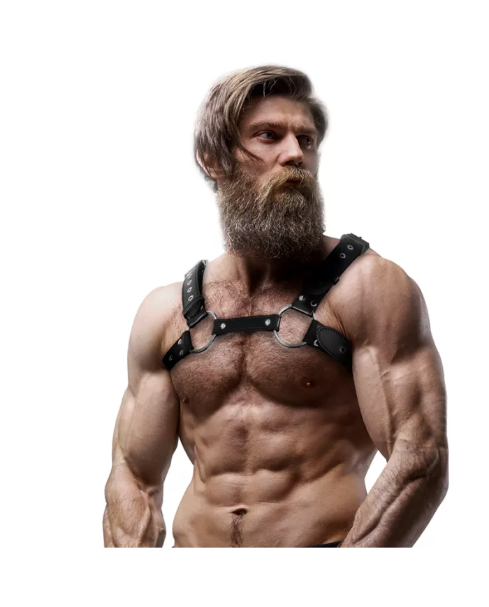 FETISH SUBMISSIVE ATTITUDE - HARNAIS DE POITRINE EN ÉCO-CUIR POUR HOMMES AVEC CLOUS FETISH SUBMISSIVE ATTITUDE - HARNAIS DE POITRINE EN ÉCO-CUIR POUR HOMMES AVEC CLOUS