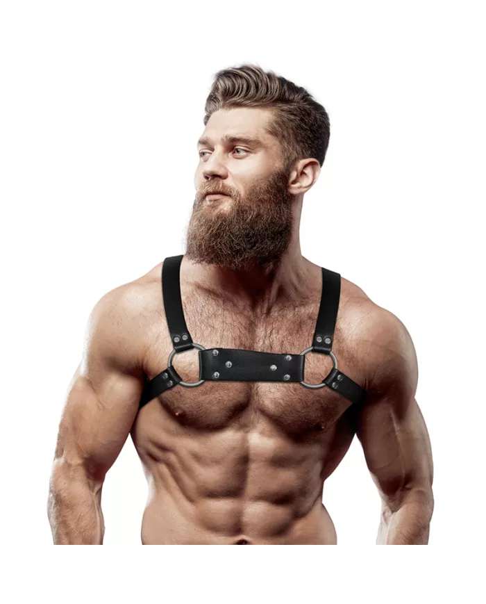 FETISH SUBMISSIVE ATTITUDE - HARNAIS DE POITRINE BULLDOG EN CUIR ÉCOLOGIQUE POUR HOMMES TAILLE M/L FETISH SUBMISSIVE ATTITUDE - HARNAIS DE POITRINE BULLDOG EN CUIR ÉCOLOGIQUE POUR HOMMES TAILLE M/L
