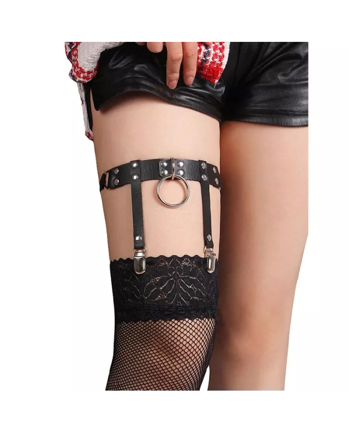 SUBBLIME - 953744 JARRETELLE PUNK EN CUIR AJUSTABLE NOIR TAILLE UNIQUE