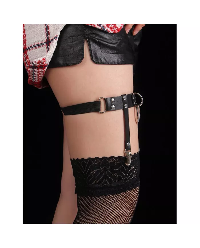 SUBBLIME - 953744 JARRETELLE PUNK EN CUIR AJUSTABLE NOIR TAILLE UNIQUE