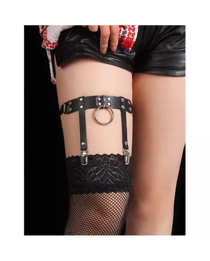 SUBBLIME - 953744 JARRETELLE PUNK EN CUIR AJUSTABLE NOIR TAILLE UNIQUE