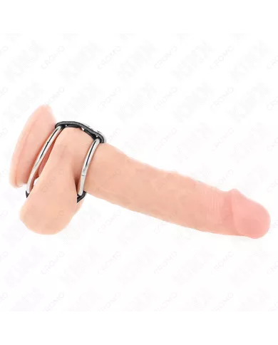 KINK - DOUBLE ANNEAU PÉNIS EN MÉTAL DE 3,8 CM À 5 CM CONNECTÉ AU CUIR KINK - DOUBLE ANNEAU PÉNIS EN MÉTAL DE 3,8 CM À 5 CM CONNECTÉ AU CUIR