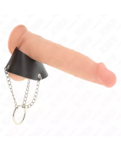 KINK - ANNEAU PÉNIS CHAÎNE 4 CM 7 CM MÉTAL AVEC CEINTURE EN CUIR KINK - ANNEAU PÉNIS CHAÎNE 4 CM 7 CM MÉTAL AVEC CEINTURE EN CUIR