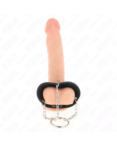KINK - ANNEAU PÉNIS CHAÎNE 4 CM 7 CM MÉTAL AVEC CEINTURE EN CUIR KINK - ANNEAU PÉNIS CHAÎNE 4 CM 7 CM MÉTAL AVEC CEINTURE EN CUIR