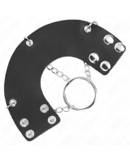 KINK - ANNEAU PÉNIS CHAÎNE 4 CM 7 CM MÉTAL AVEC CEINTURE EN CUIR