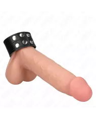 KINK - ANNEAU PÉNIS EN CUIR AVEC FERMETURE À PRESSION 18,5 X 3,3 CM