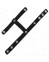 KINK - ANNEAU PÉNIS EN CUIR RÉGLABLE ET SANGLE DIVISEUR DE COUILLES