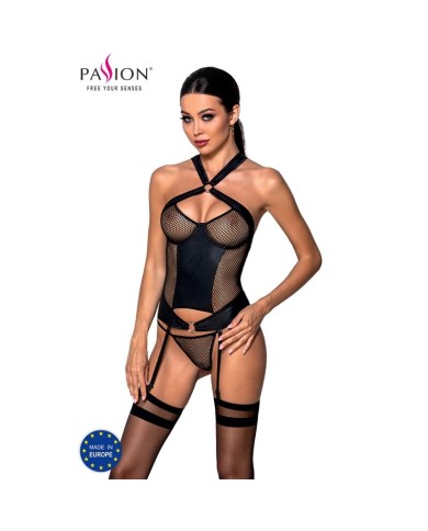 PASSION - AMANDA CORSET EN CUIR ÉCOLOGIQUE S/M