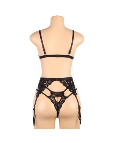 SUBBLIME - SET ENSEMBLE TROIS PIÈCES SOUTIEN-GORGE + PORTE-JARRETELLE + STRING S/M