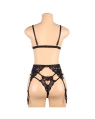 SUBBLIME - SET ENSEMBLE TROIS PIÈCES SOUTIEN-GORGE + PORTE-JARRETELLE + STRING S/M