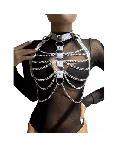 SUBBLIME - 953737 HARNAIS DE POITRINE AVEC ANNEAUX ET CHAÃŽNES ARGENT TAILLE UNIQUE SUBBLIME - 953737 HARNAIS DE POITRINE AVEC ANNEAUX ET CHAÃŽNES ARGENT TAILLE UNIQUE