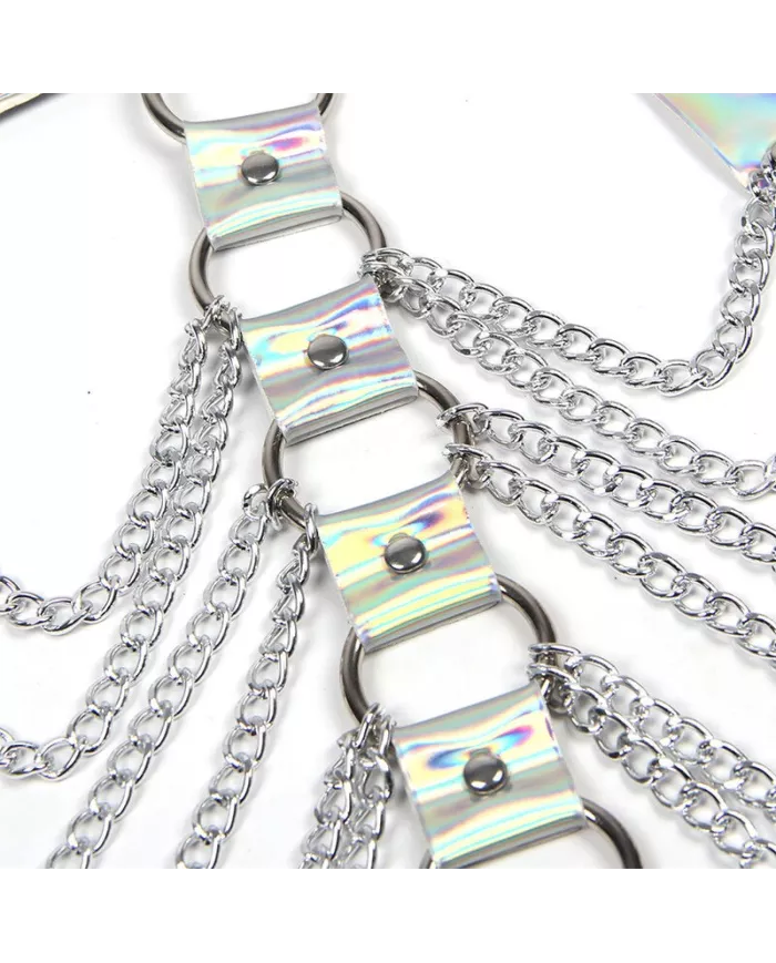 SUBBLIME - 953737 HARNAIS DE POITRINE AVEC ANNEAUX ET CHAÎNES ARGENT TAILLE UNIQUE