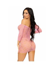 LEG AVENUE - MINI ROBE EN FILET COEUR TAILLE UNIQUE - ROUGE
