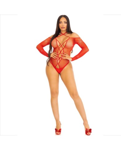 LEG AVENUE - CORPS CROTHLESS AVEC ROUGE BRILLANT