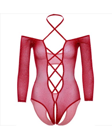 LEG AVENUE - CORPS CROTHLESS AVEC ROUGE BRILLANT