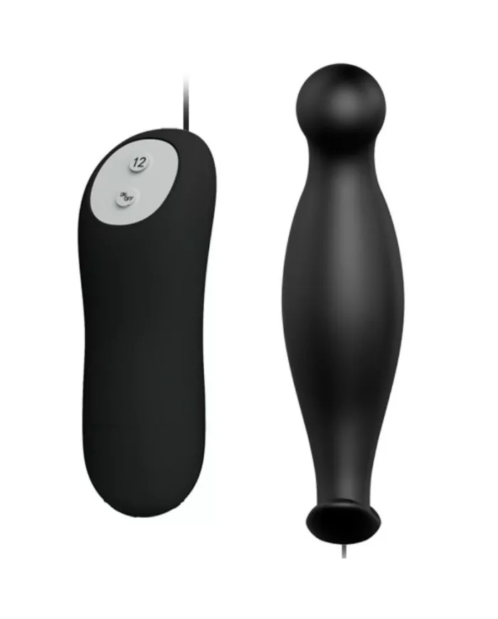 PRETTY LOVE - PLUG ANAL EN SILICONE 12 MODES DE VIBRATION NOIR