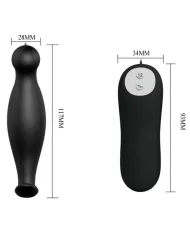 PRETTY LOVE - PLUG ANAL EN SILICONE 12 MODES DE VIBRATION NOIR