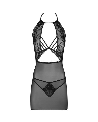 LIVCO CORSETTI FASHION - MALVIAMI LC 90625 CHEMISE + CULOTTE NOIR L/XL